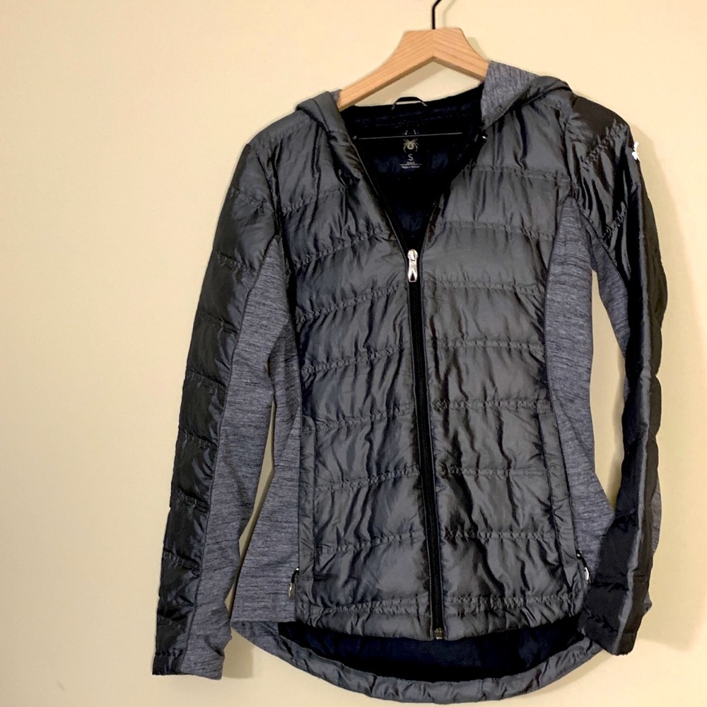 Spyder full zip hooded down jacket